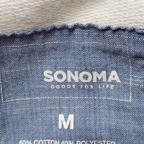 Sonoma Striped Kangaroo Pocket Sweatshirt Top Size M - Picture 10 of 12